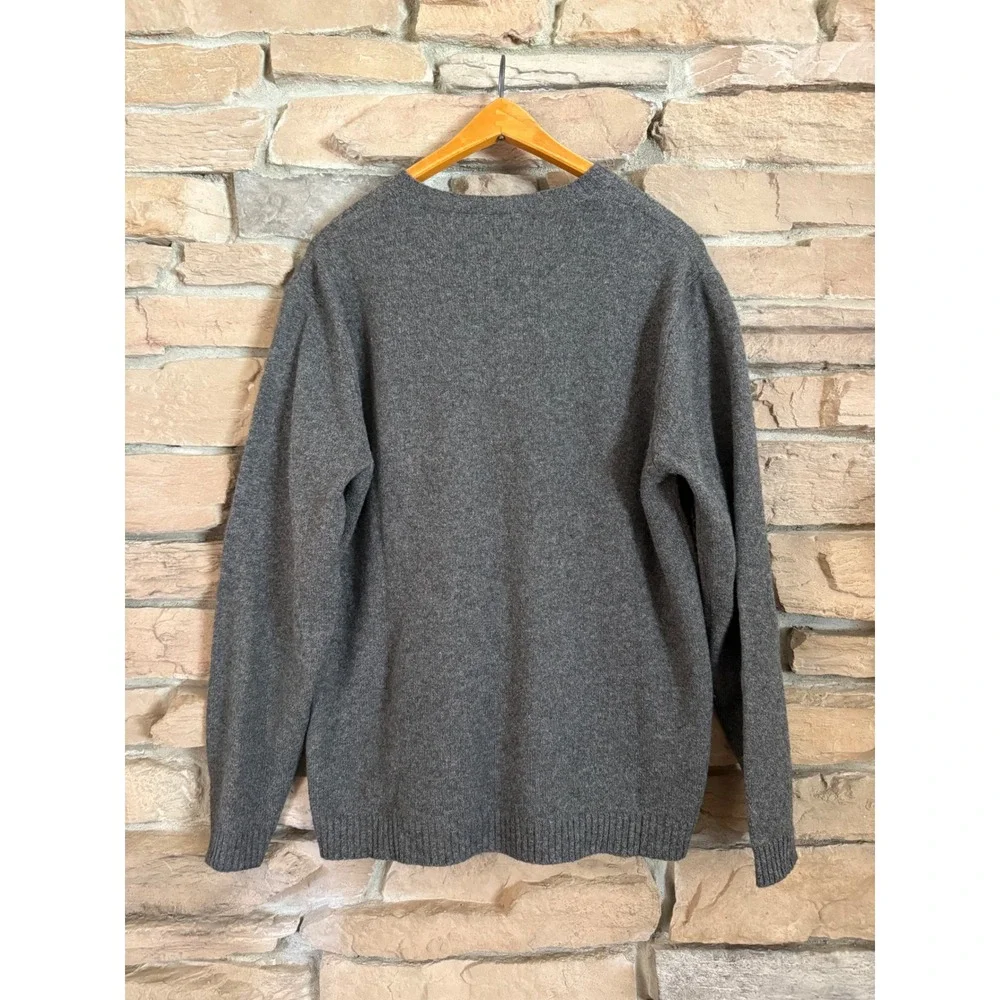 Merona Mens 100% Cashmere V-Neck Sweater Charcoal Grey Size Medium Soft Knit